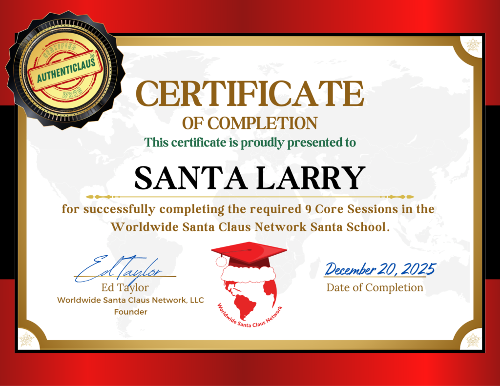 Santa Larry WSCN Certificate