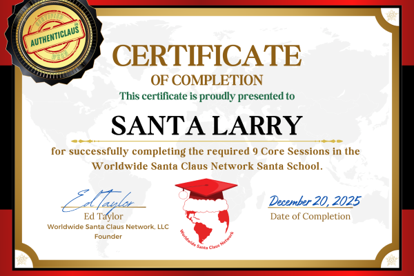Santa Larry WSCN Certificate